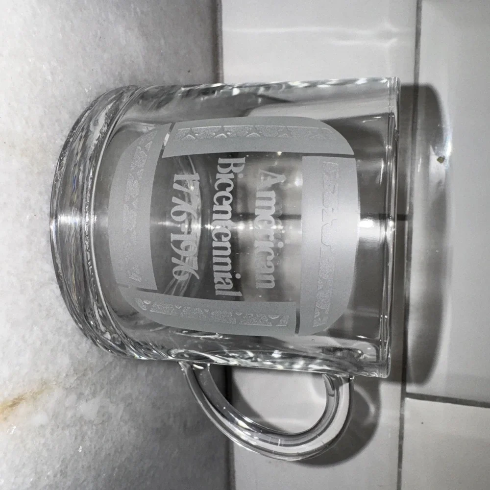 VINTAGE GARRICK, GLASS MADE IN FRANCE American Bicentennial 1776-1976‎ Mug OLA51